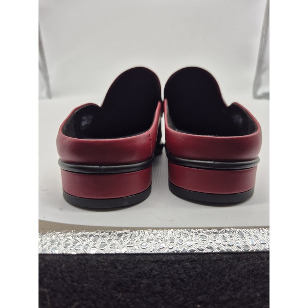 ECCO Women's Shoes Mules Size 8 8.5 US 39 EU Red Leather Croc Embossed (313 - Picture 9 of 12
